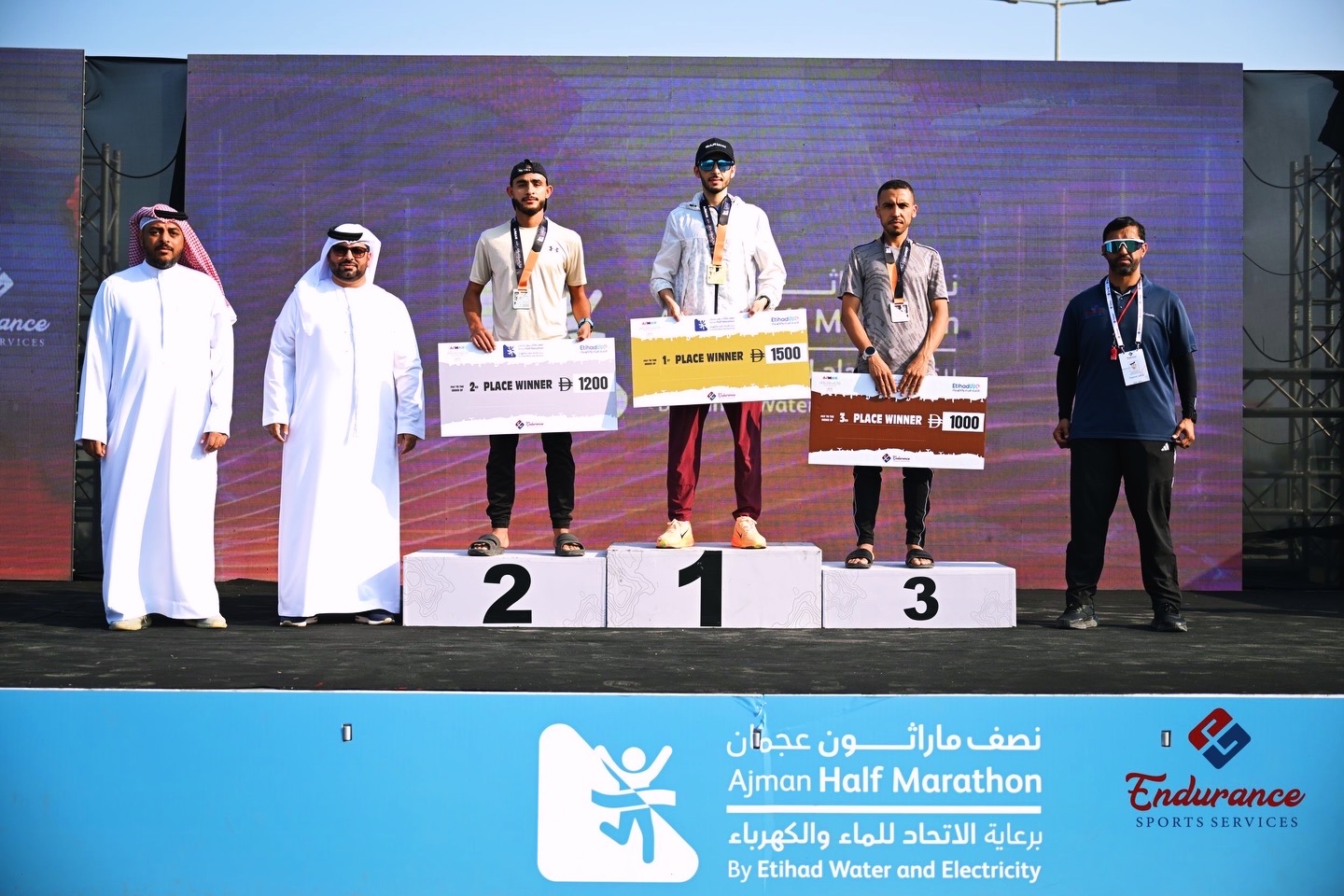 Ajman Half Marathon podium